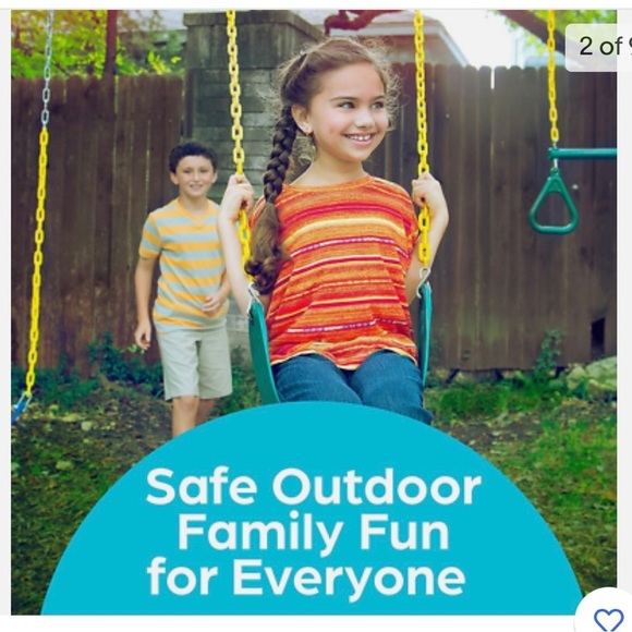 Kids Swings Green Sturdy Heavy Duty For Outdoor Playground Or Hang On Tree NIP - Picture 4 of 6